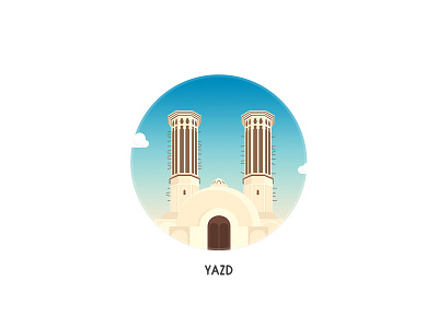 Yazd art badge badges city desert design illustration iran minimalism persian vector