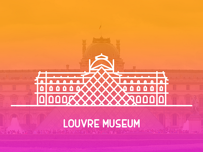 Paris, Louvre Museum building buildings france illustration landmark linear louvre museum outline paris vector