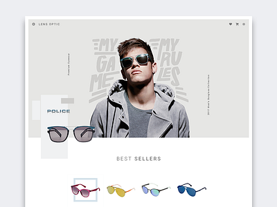 LensOptic Homepage ecommerce police shop site store sunglasses template theme ui web
