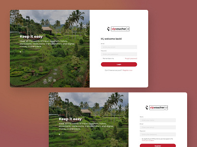 VIP Voucher - Login and register page
