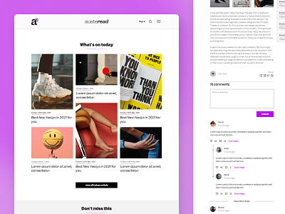 Austeread - Article Website aricle design fashion minimalist web website