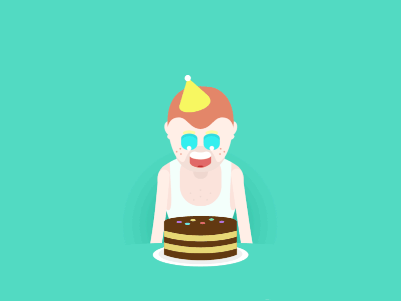 Showreel Intro 2d animation cake character party showreel type
