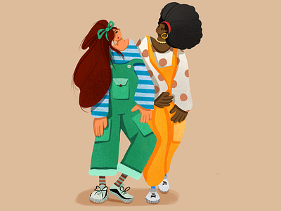 Posing girls friends girls illustraion posing procreate