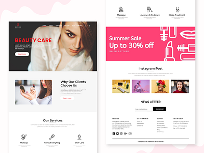 Beauty Care UI Landing Page Design by Jasper Larsen on Dribbble