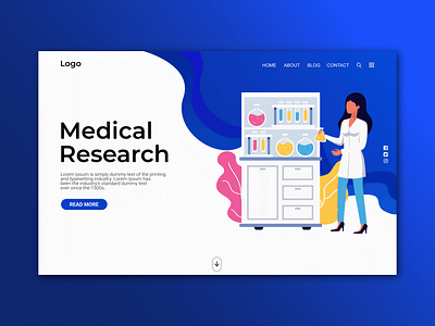 Medical Research website concept adobe xd branding coronavirus design healthcare hospitality illustration laboratory landing page design landingpage medical medicine mockup design research science technology templates ui ux website