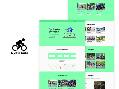 Cycle Ride Adobe XD Landing Page Template adobe xd branding cycle cycles cycling cycling kit cyclists design designer fitness illustration landing page design landingpage logo race ride sketch sports ui ux
