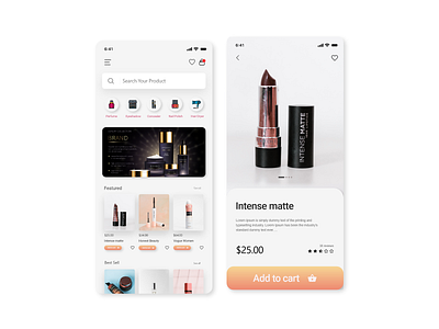 Cosmetics app Design adobe xd apps design branding cosmetic cosmetic logo cosmetics ecommerce fashion girls landing page design lifestyle make up makeup perfume shopping app sketchapp ui ux webdesign women