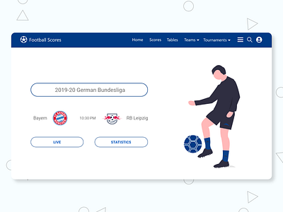 Football Scores UI Landing Page Design