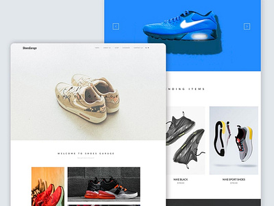 Shoes Garage app branding design illustration typography web