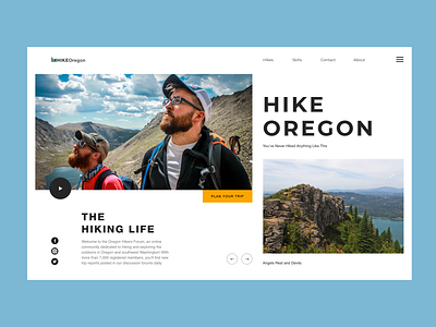 Hike Oregon - design minimal typography ui ux web website