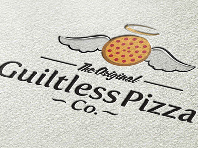 Guiltless Pizza Logo Design branding logo design new york pizza