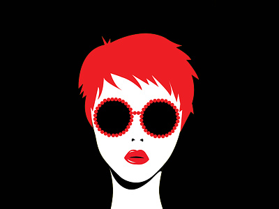 Red black character color fashion flat girl illustration minimal portrait red vector