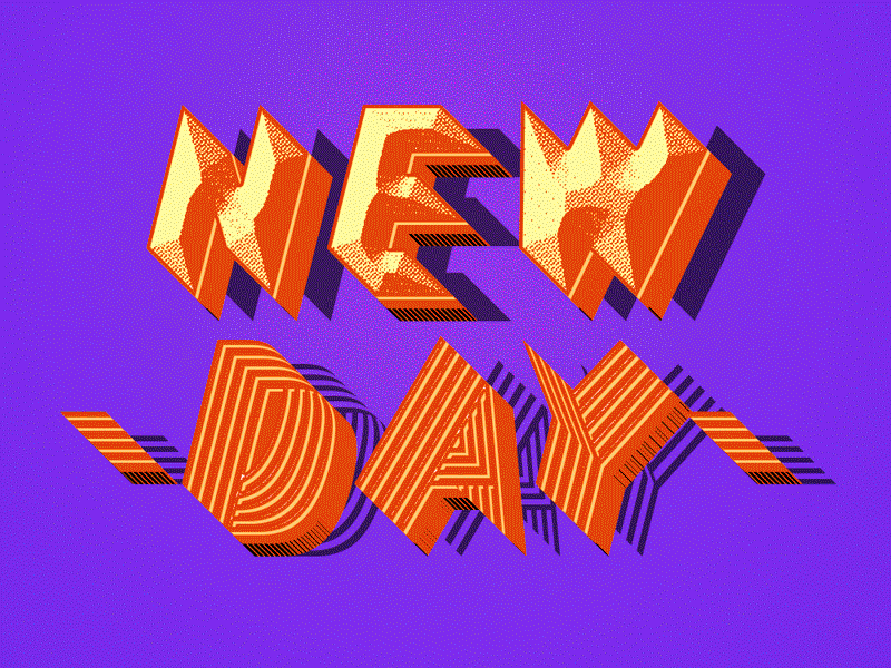 New Quote "New Day, New Week, New Mood" 90s animation design error flat design glitch illustration illustrations logo minimal typography vector