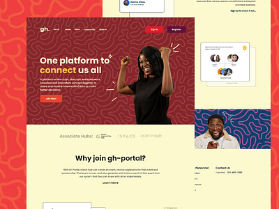 Gh. Portal Landing Page Website african website ankara website branding chinaa design ghana hubs network landing page website design