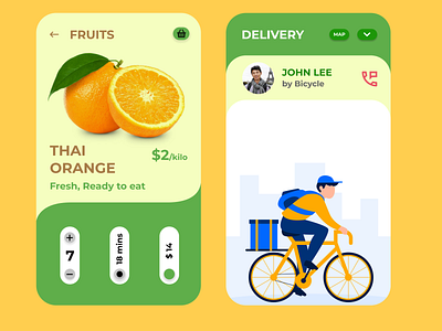Fruits delivery App UI app design figma flat icon minimal ui