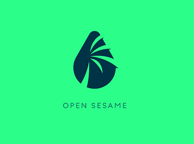 Open Sesame branding creative design flat logo minimal vector