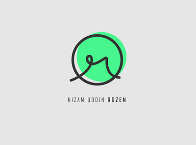 N U Rozen branding creative design flat logo minimal vector