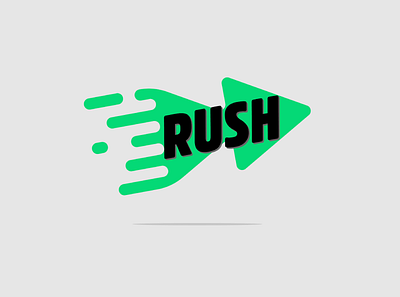 Rush branding creative design flat logo minimal vector