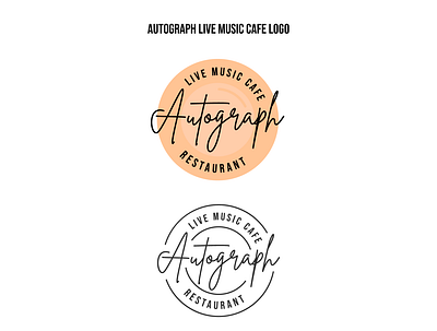 Autograph Live Music Cafe Logo Presentation branding flat logo vector