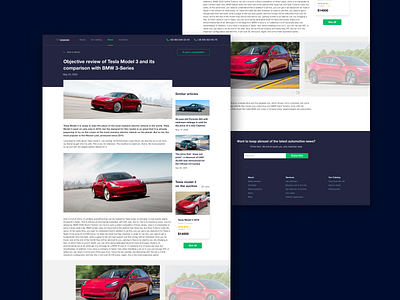 Blog page - Car trading and delivery company site blog blue brand car company dark delivery page site theme