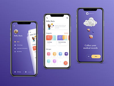 ArchiMED - File Manager app archimed cards clean cloud colorful documents file manager files health invitation medical medicine mobile navigation onboarding records typography ui ux