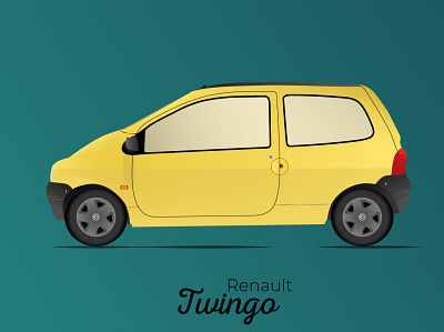 Renault Twingo car carillustration design flat illustration renault twingo vector