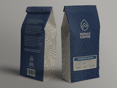 Nomad Coffee design map packaging photoshop topographic