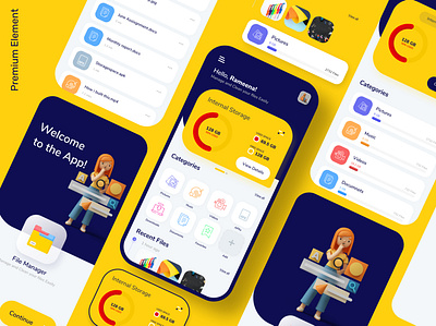 File Manager App UI/UX Design animation app ui design app ux design branding design graphic design illustration logo motion graphics prototyping typography ui ux vector wireframing