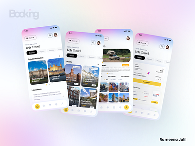 Booking/Travel App UI/UX Design 3d animation branding design flat graphic design illustration logo motion graphics productdesign typography ui ux vector