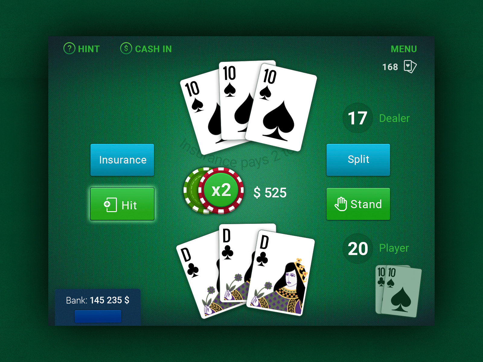 Black Jack game by Emine on Dribbble