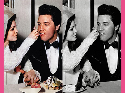 House of Waffles series - Elvis before and after photo manipulation photomanipulation photoshop poster vintage waffle waffles