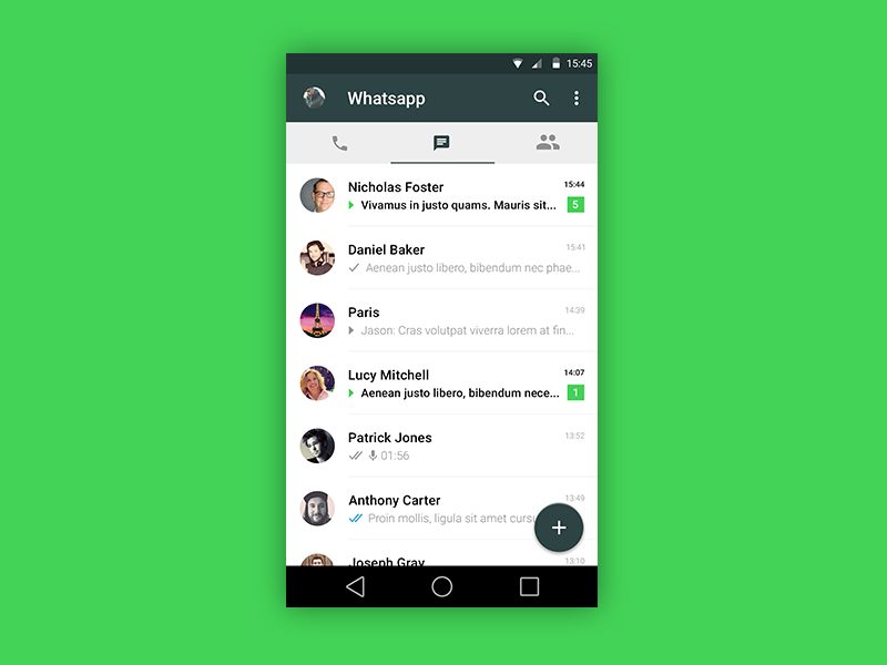 Whatsapp - Material Design by Marco Rizza on Dribbble