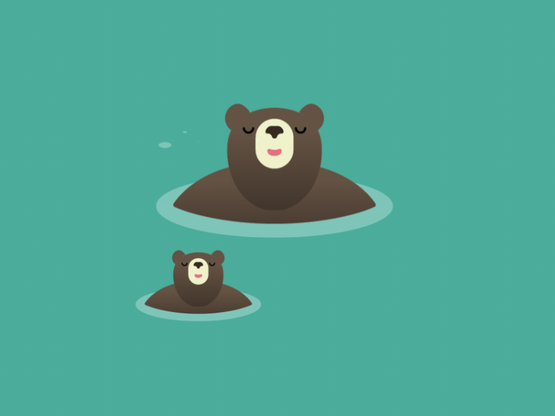 Bubble Bears animal animation bath bear bears bubbles gif illo illustration lake