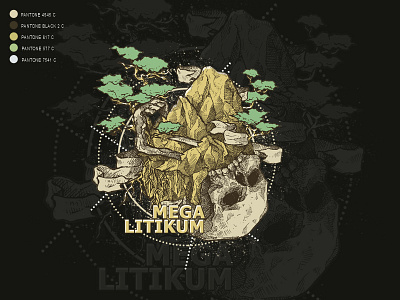 MEGALITIKUM ILLUSTRATION artwork branding dark design illustration illustrator merchandise rock skull tshirt design