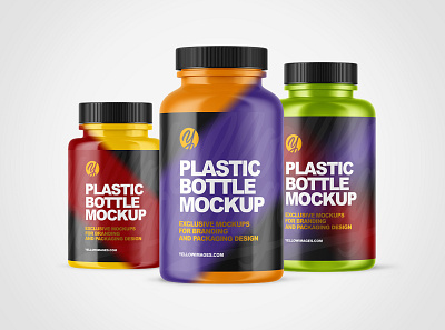 Plastic Bottle PSD Mockups 3d branding design mockup mockups pack package packaging visualization