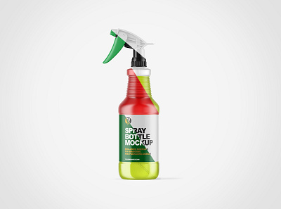 Spray Bottle PSD Mockups 3d branding design mockup mockups pack package packaging visualization