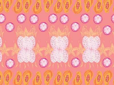 Pattern Design: That Fruits colorful design digital art food illustration fruits graphic design illustration pattern design photoshop thai fruits