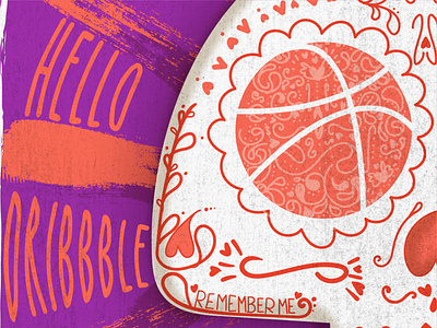 Hello Dribbblers! coco day of the dead design digital art disney illustration invitation invite giveaway mexican pixar poster design typography