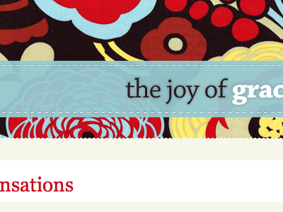 the joy of grace aqua blog blog design flower pattern red
