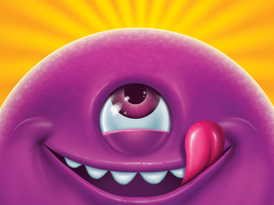 Purple Monster (unused) illustration kids mascot monster smile