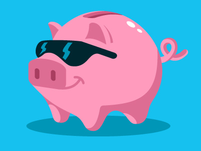 Piggy character cool pig piggy piggy bank pink sunglasses