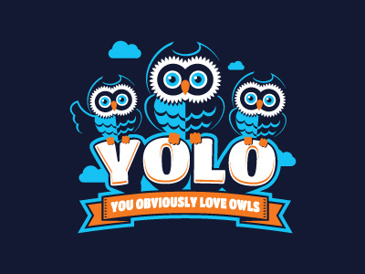 Yolo (t-shirt) character flat mascot owl owls smart t shirt yolo