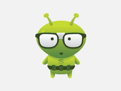 Serps Invaders Mascot alien character character design glasses green invader mascot mascot design