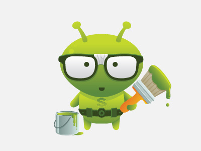 Serps Invaders Mascot Creative alien character character design green invader mascot mascot design paint