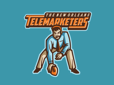 Funny or Die - The New Orleans Telemarketers football football team funny joke logo sports logo