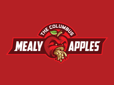 Funny or Die - The Columbus Mealy Apples angry apple football football team funny gross joke logo sports logo vomit
