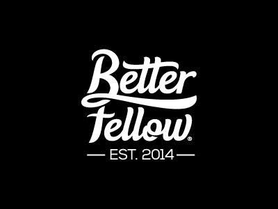 Better Fellow Secondary Version black bw flow lettering logotype mens products