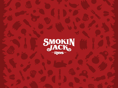Smokin Jack Pattern beer branding chilli fire food hot icon icons pig restaurant ribs tomato