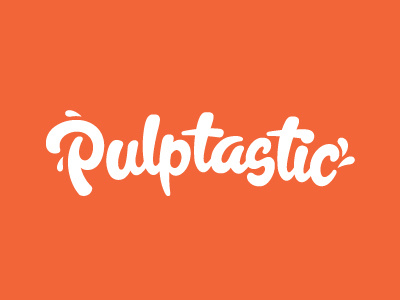 Pulptastic juice lettering logotype orange type typography