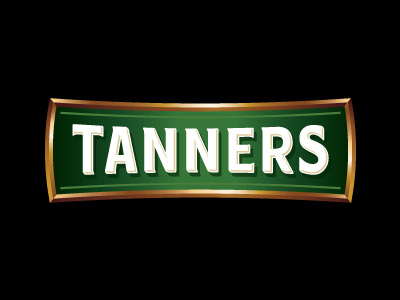 Tanners customtype gold label logotype oronoz type